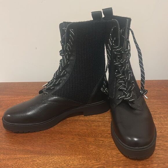 Splendid Scout Black Combat Moto Boots with Lace-Up Design new without box - Picture 3 of 5